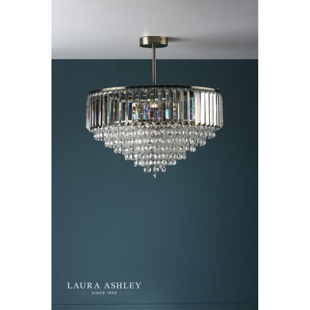 Vienna 5 Light Semi Flush in Antique Brass