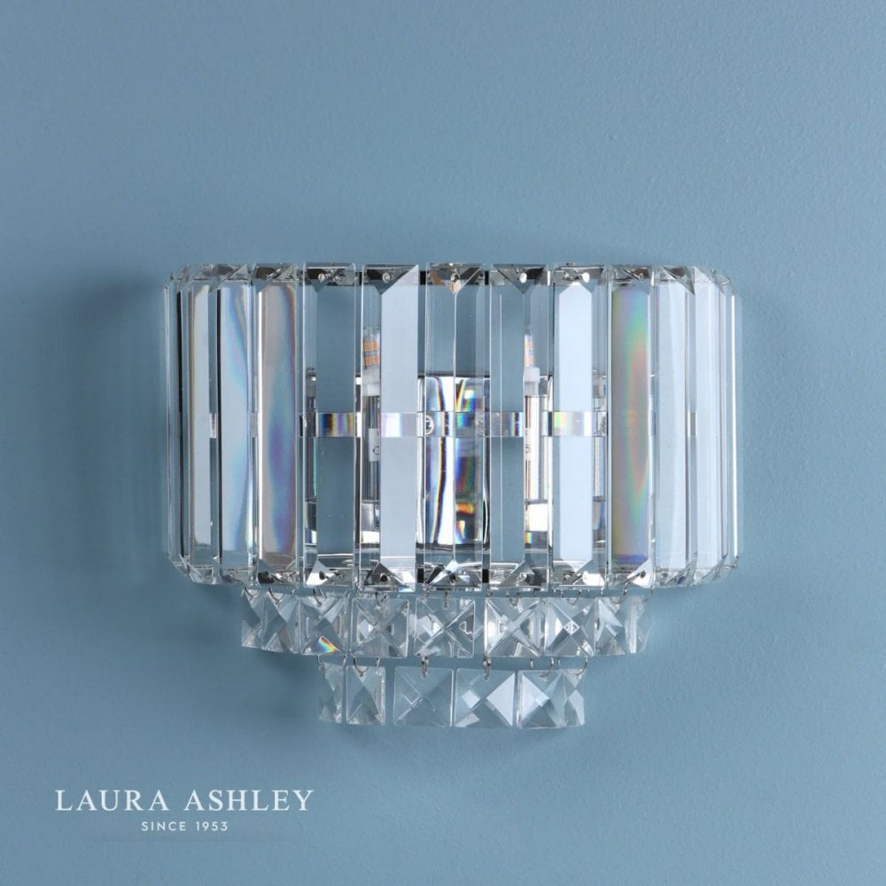 Vienna Polished Chrome Crystal Wall Light