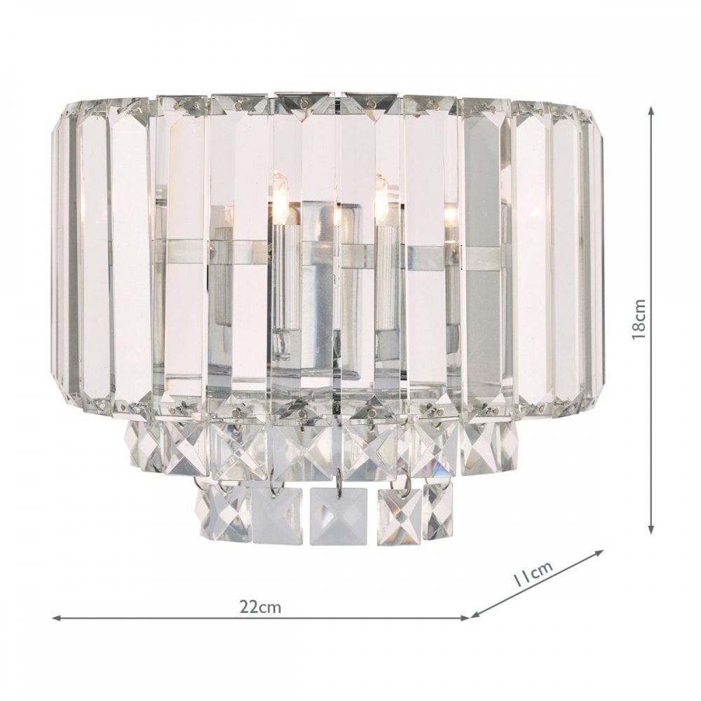 Vienna Polished Chrome Crystal Wall Light