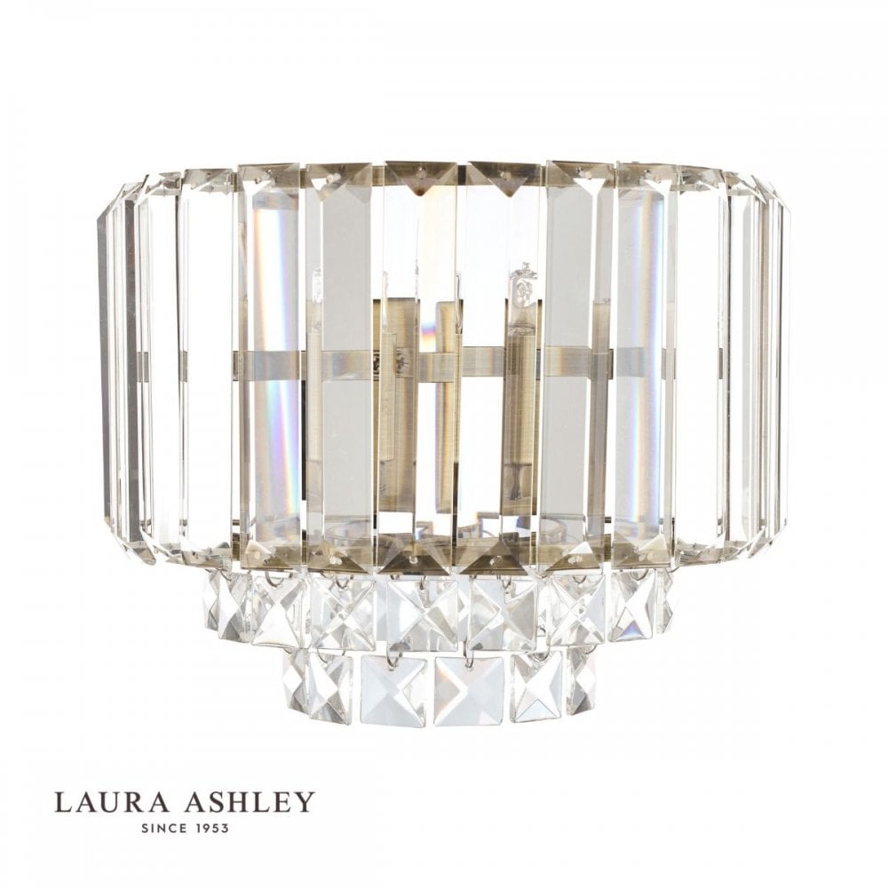Vienna Antique Brass Crystal Wall Light