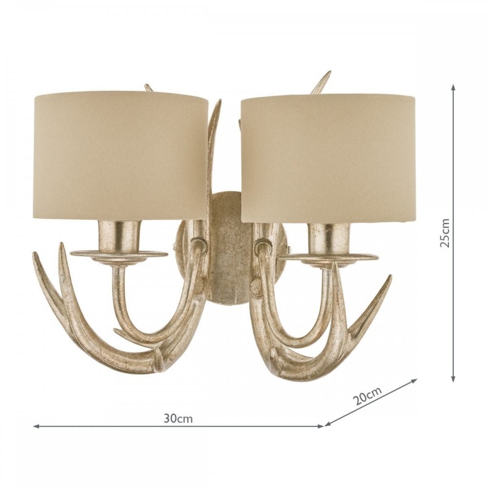 Mulroy Antler Champagne Wall Light C/W Shades