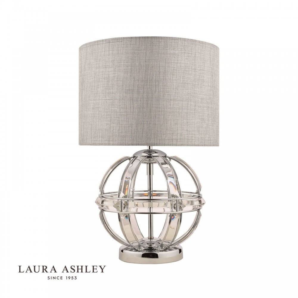 Aidan Polished Chrome & Glass Table Lamp C/W Shade