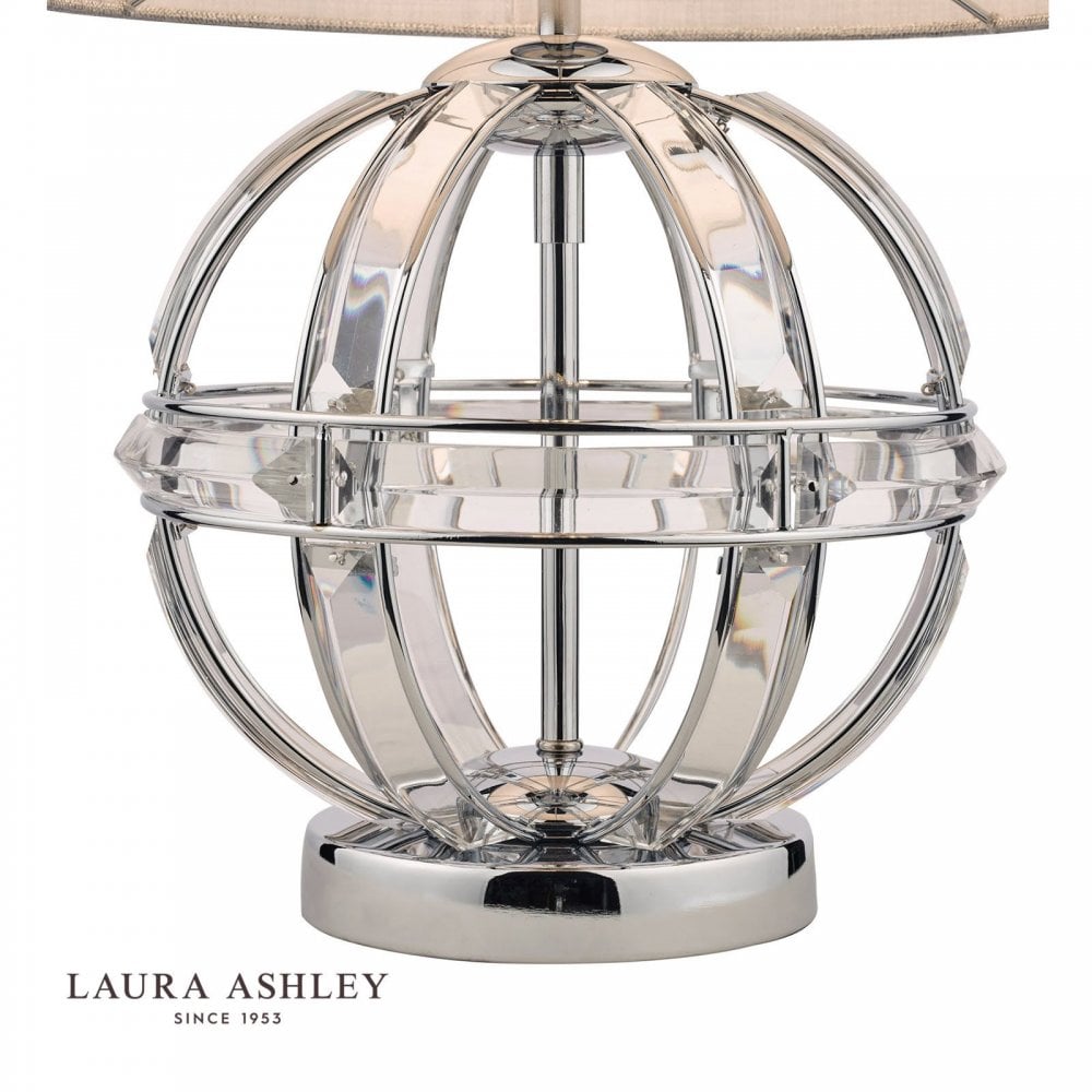 Aidan Polished Chrome & Glass Table Lamp C/W Shade