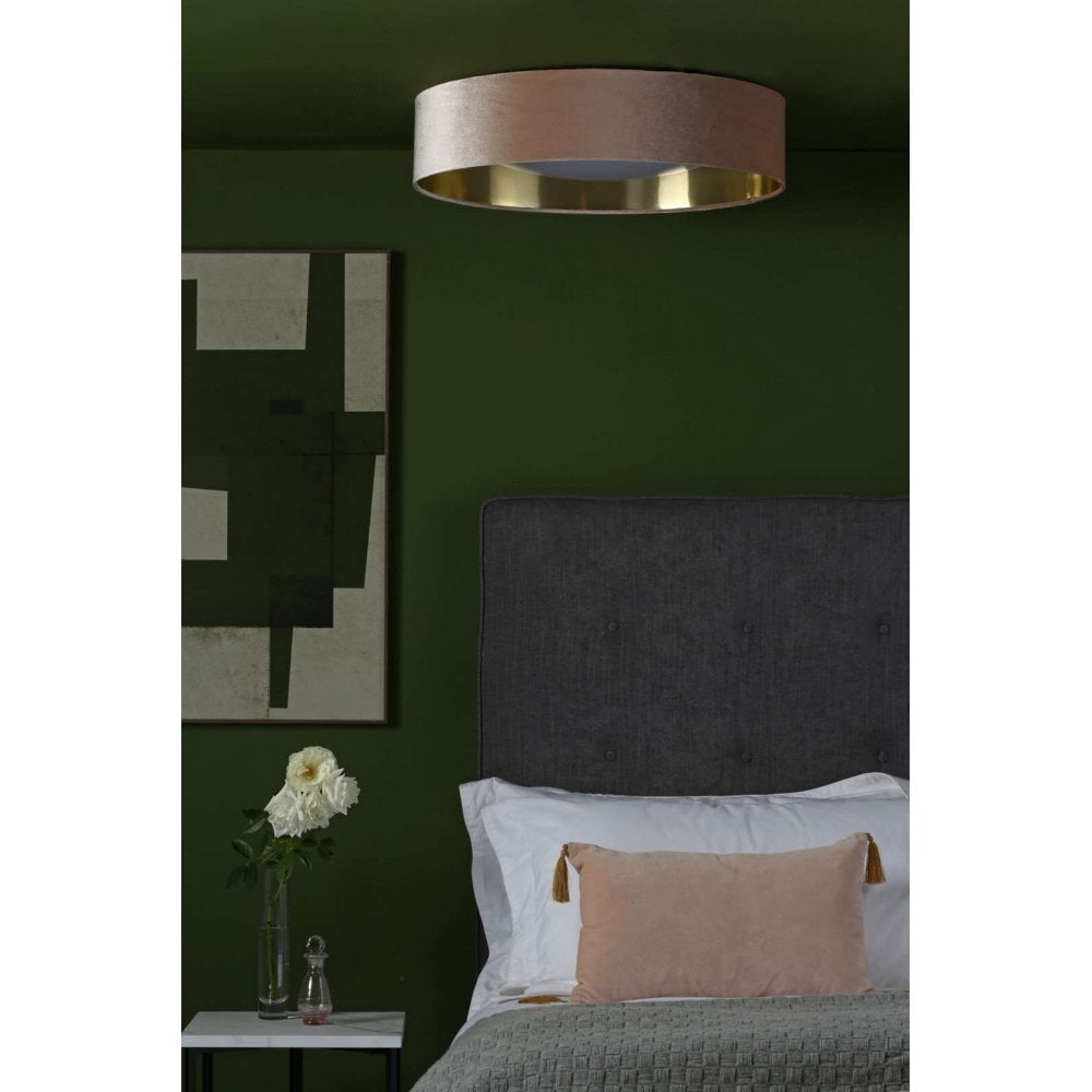 Nysa 3 Light Flush Fitting with Taupe Shade 60cm