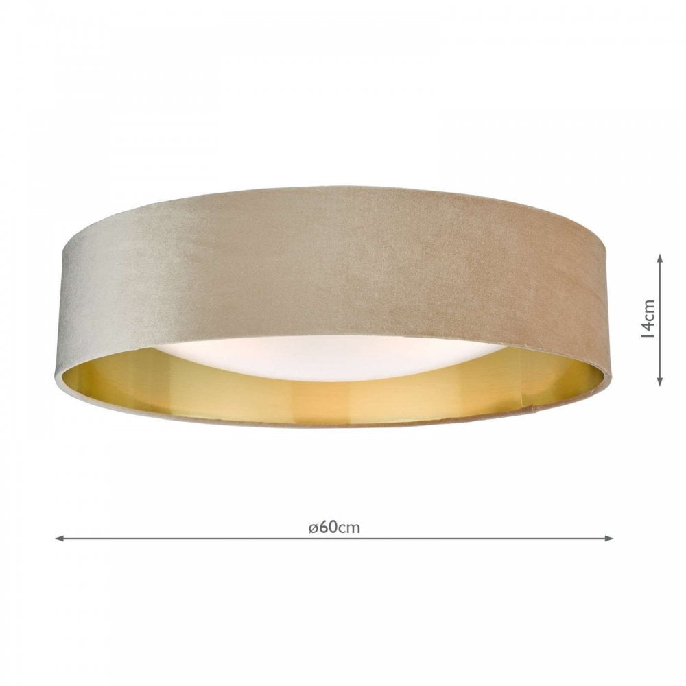 Nysa 3 Light Flush Fitting with Taupe Shade 60cm