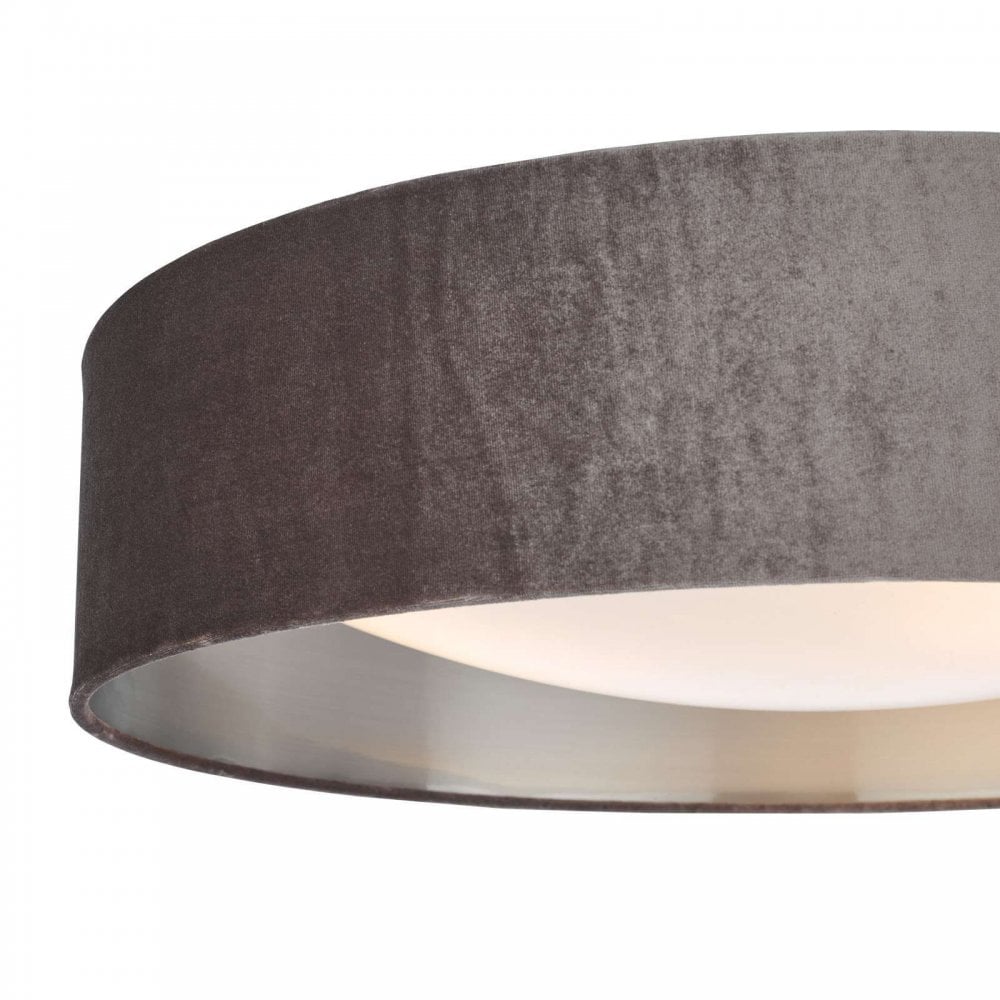 Nysa 3 Light Flush Fitting with Mink Shade 60cm