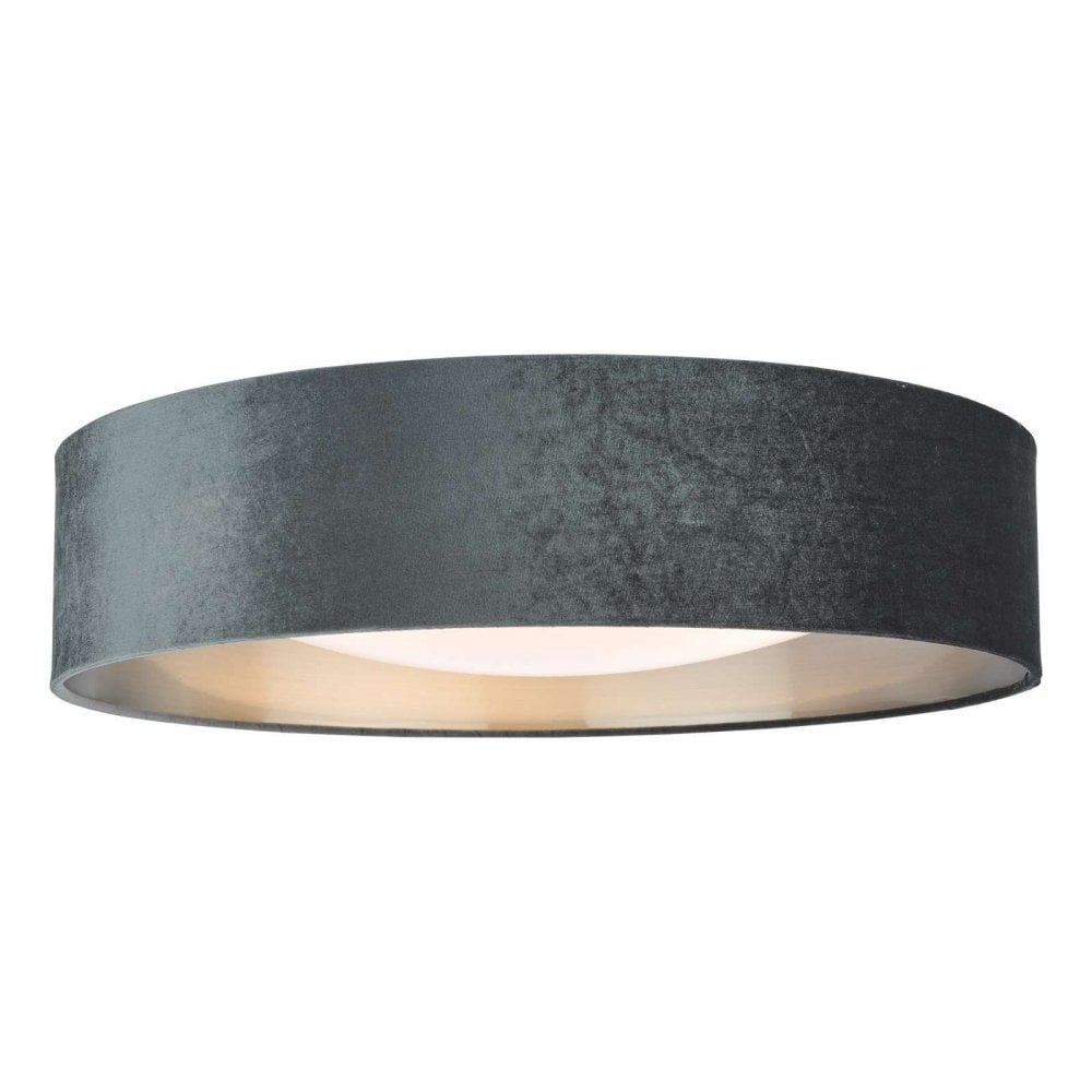 Nysa 3 Light Flush Fitting with Cool Grey Shade 60cm