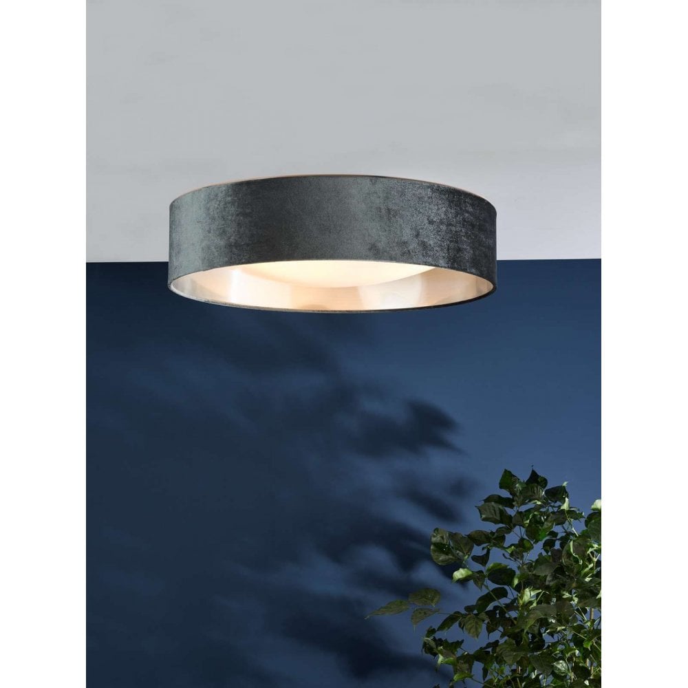 Nysa 3 Light Flush Fitting with Cool Grey Shade 60cm