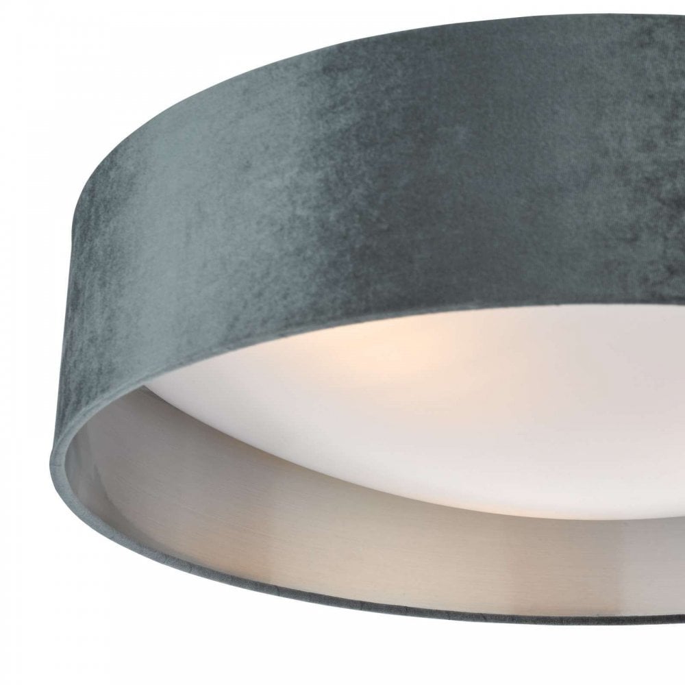 Nysa 3 Light Flush Fitting with Cool Grey Shade 60cm