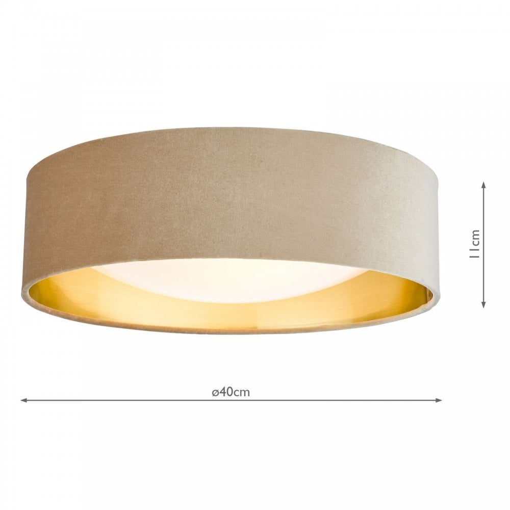 Nysa 2 Light Flush Fitting with Cool Grey Shade 40cm