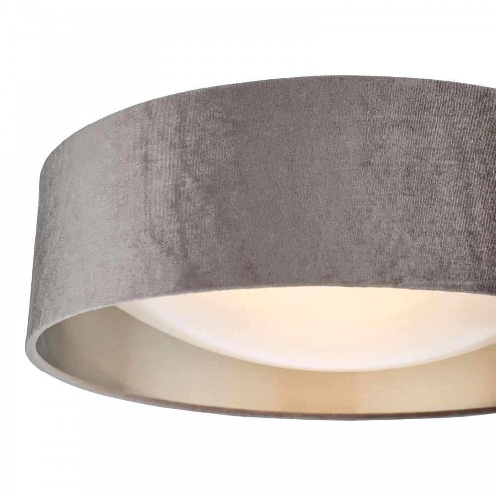 Nysa 2 Light Flush Fitting with Mink Shade 40cm