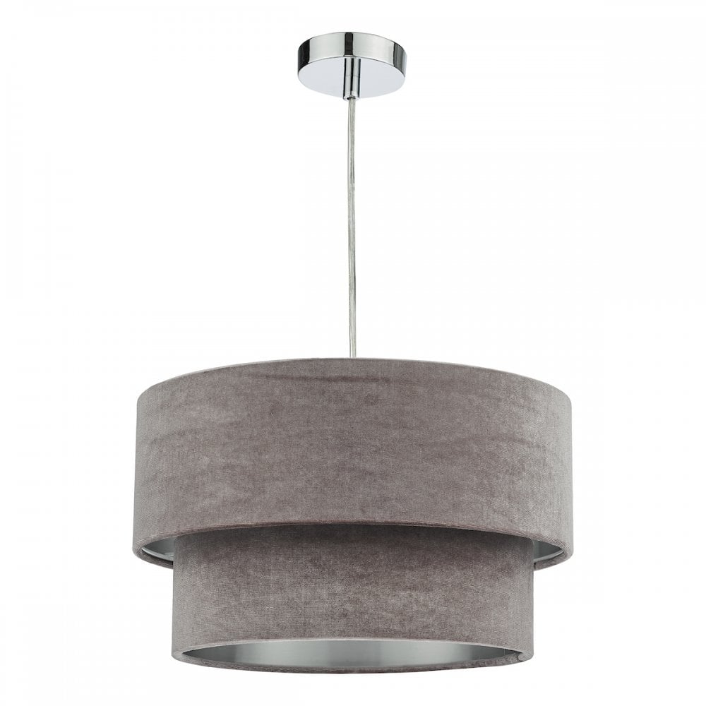 Suvan Mink Tired Velvet Shade with Silver Lining