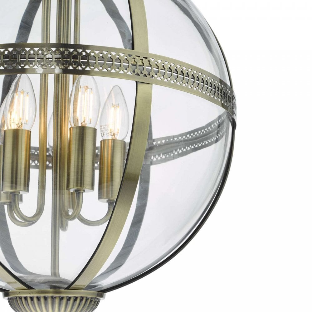 Vanessa 5 Light Antique Brass Pendant