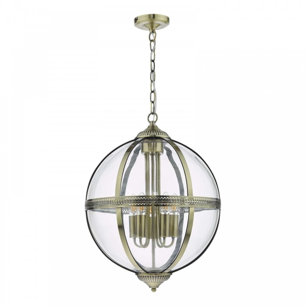 Vanessa 5 Light Antique Brass Pendant