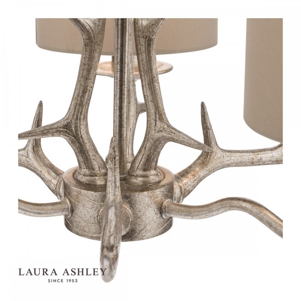 Mulroy 3 light Antler Chandelier Champagne C/W Shades
