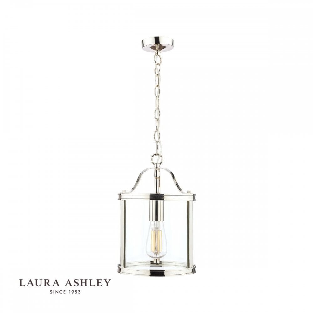 Harrington Single Pendant in Polished Nickel & Glass