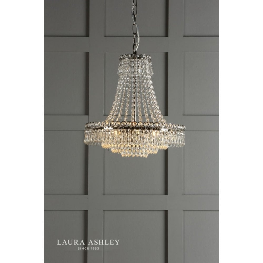 Enid Large 5 Light Crystal Chandelier in Polished Nickel