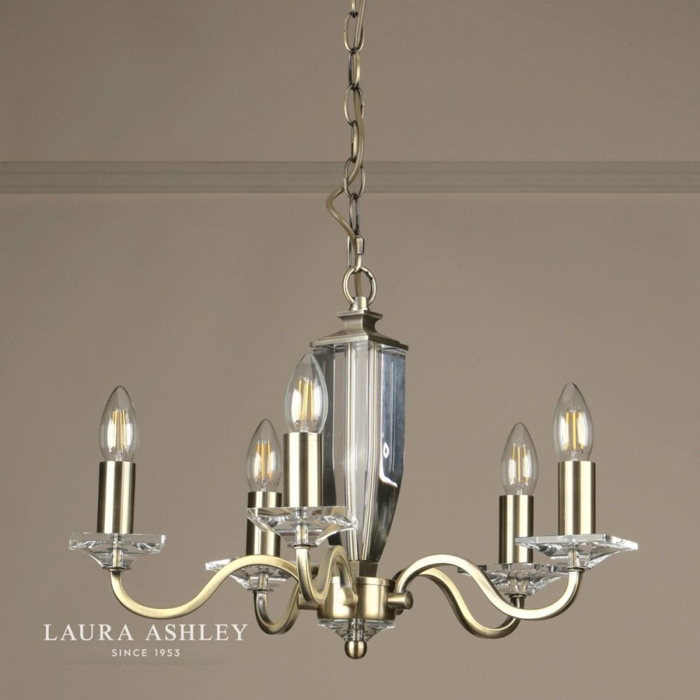 Carson 5 light Chandelier in Antique Brass