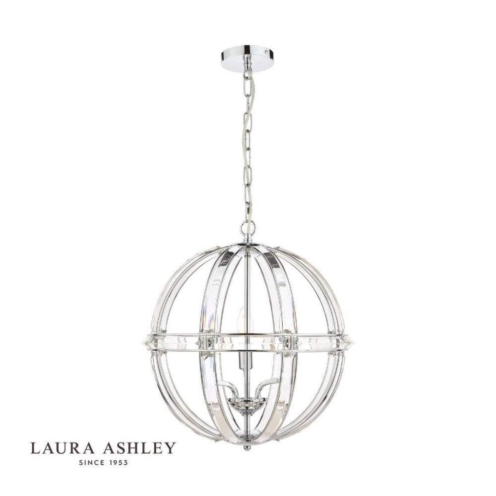 Aidan 3 Light Polished Chrome & Glass Pendant