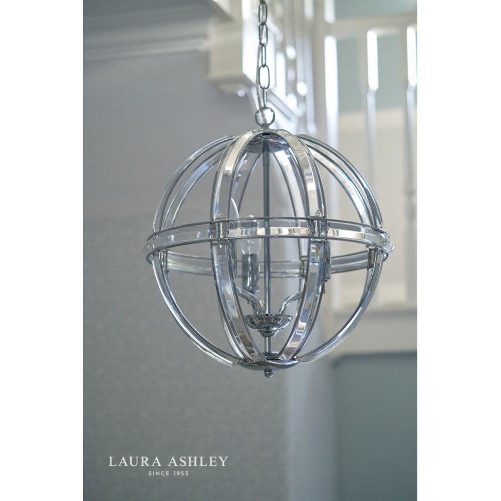 Aidan 3 Light Polished Chrome & Glass Pendant