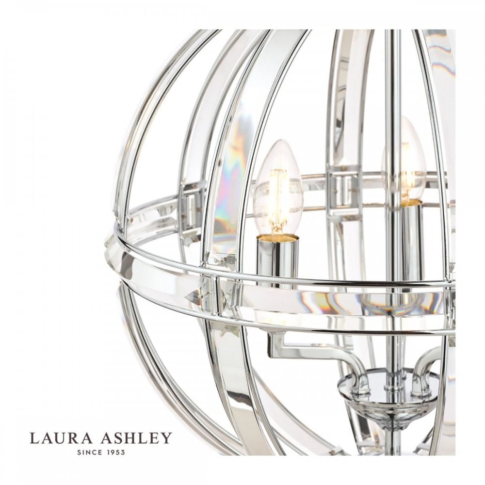 Aidan 5 Light Polished Chrome & Glass Pendant