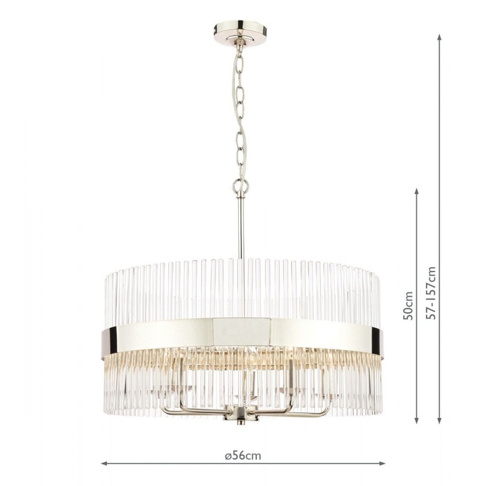 Alexa 5 Light Polished Nickel Pendant