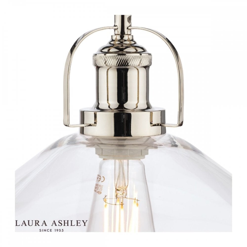 Rye Polished Nickel & Clear Glass Pendant