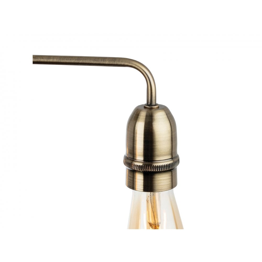 Leon 5lt Flush Ceiling Light in Antique Brass