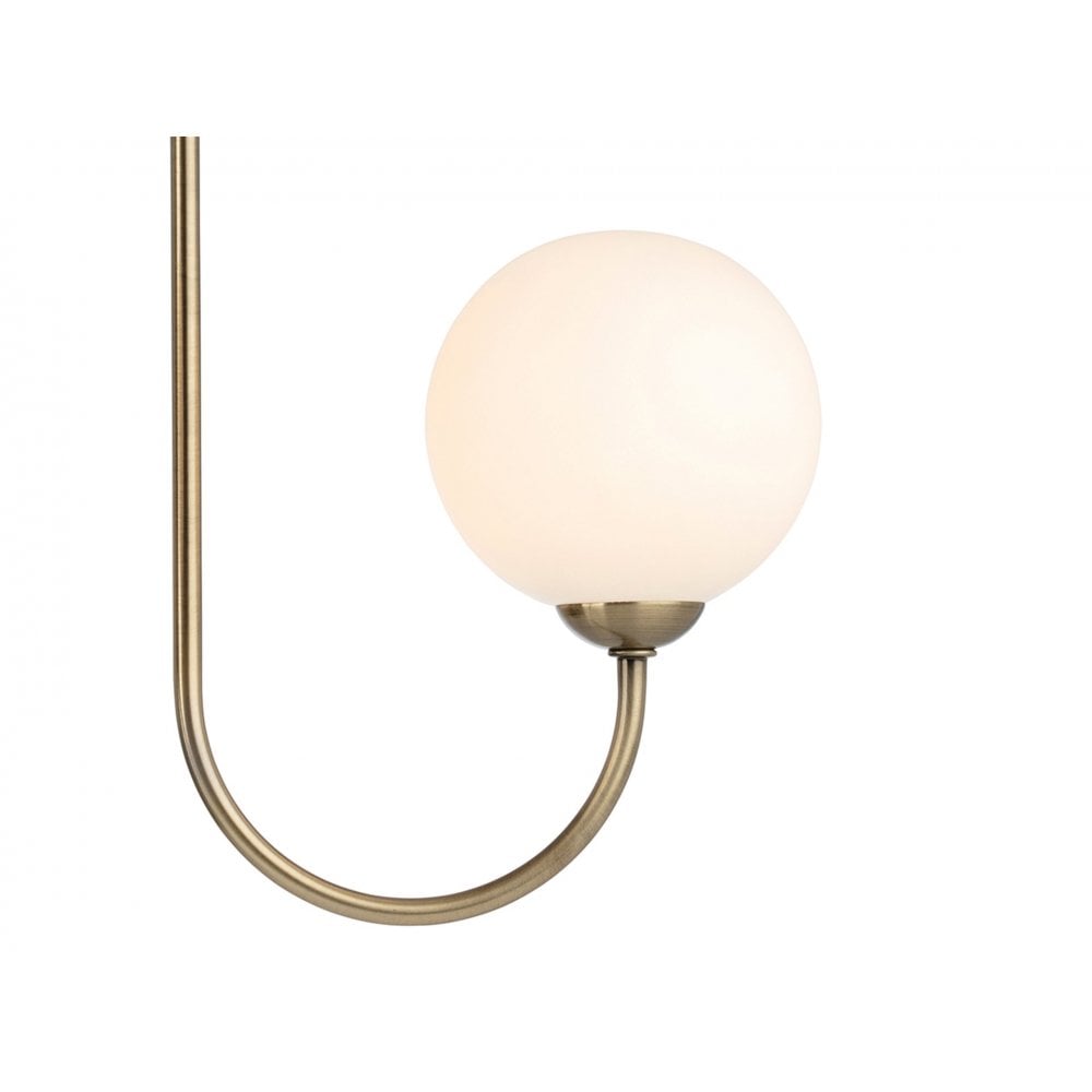 Lyndon 3 Ceiling Light in Antique Brass with Opal White Class