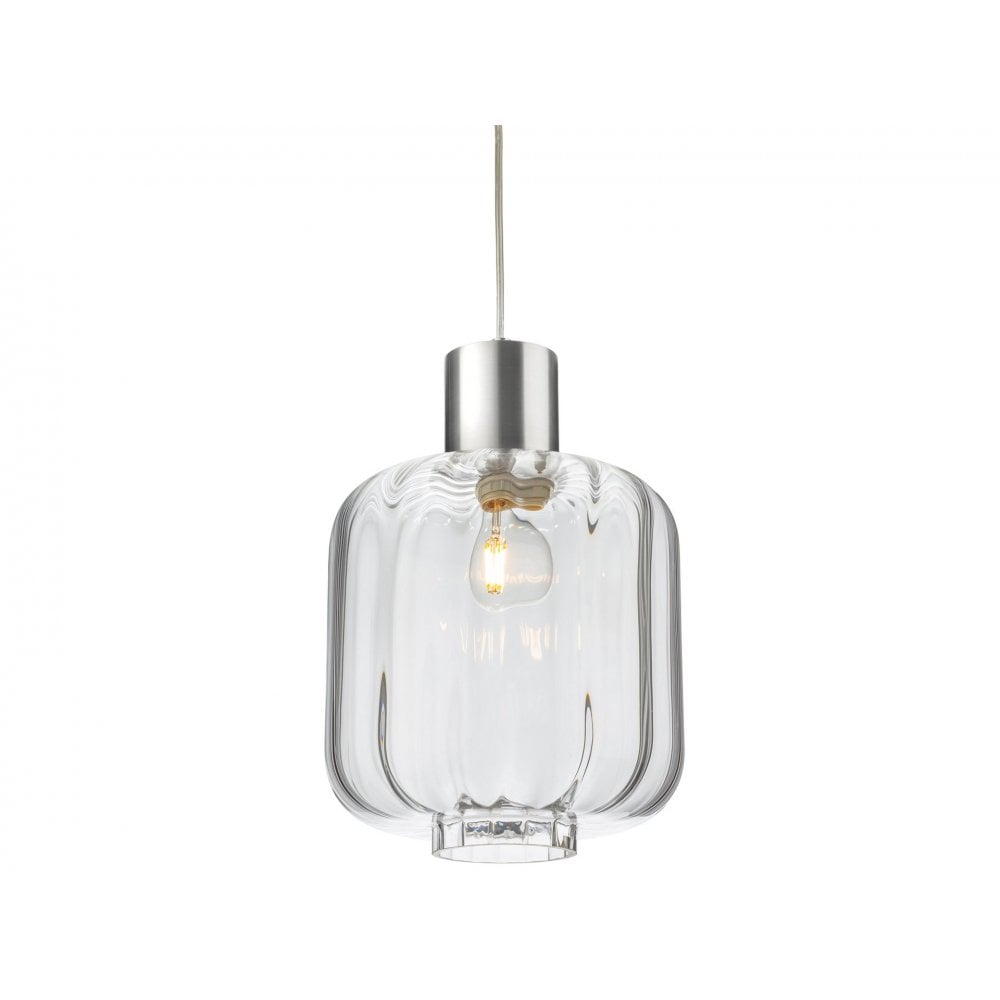 Eton Pendant Light in Aluminium with Clear Glass