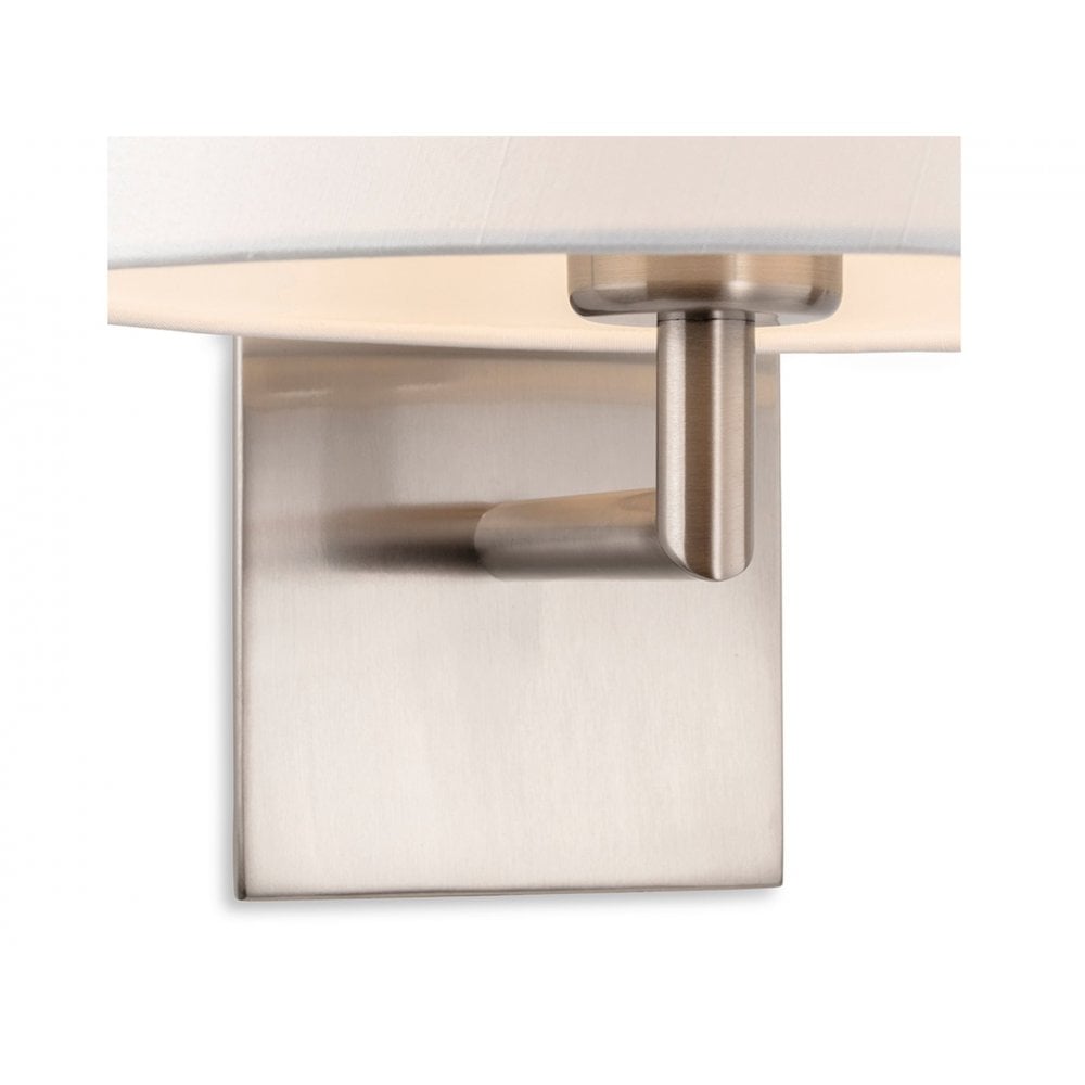 Grand Single Wall Light in Brushed Steel with Cream Shade