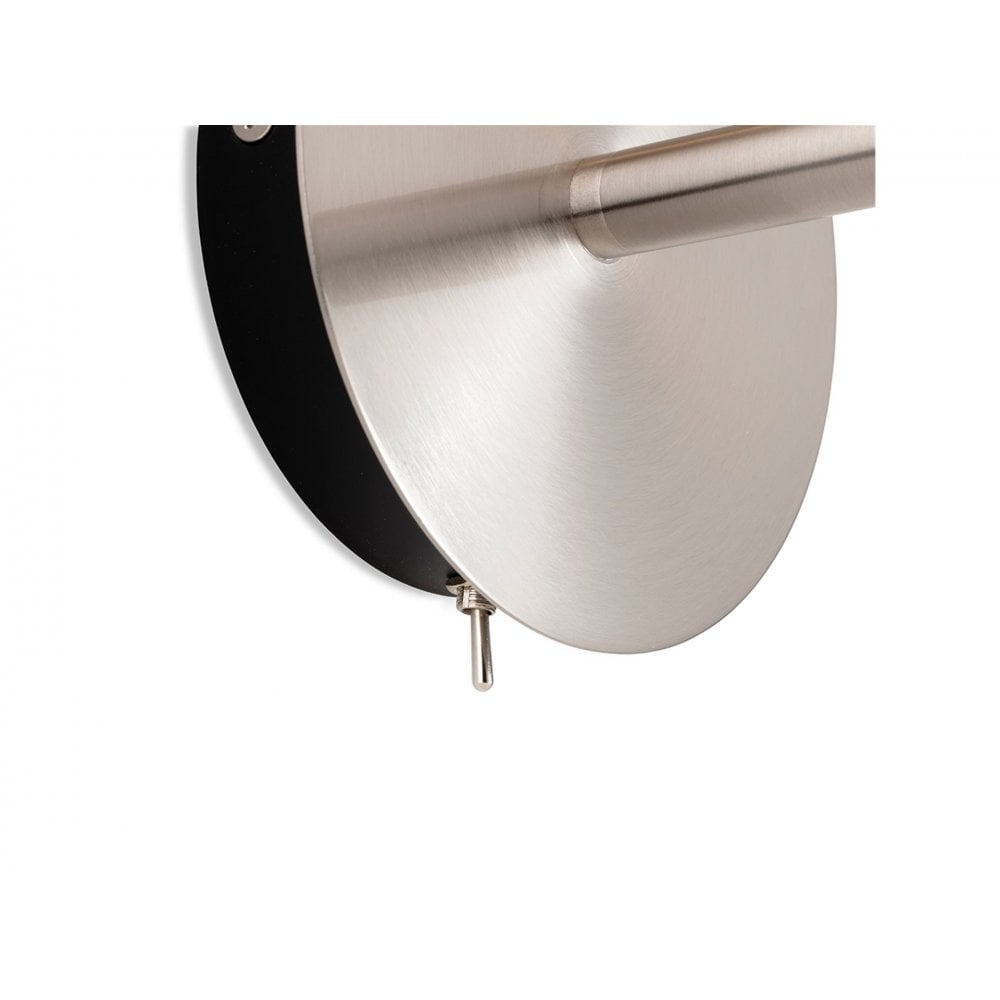 Seymour Single Wall Light in Brushed Steel with Cream Shade