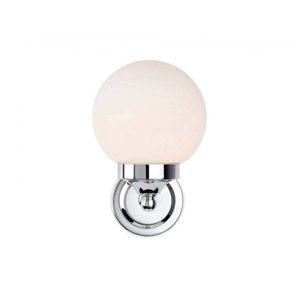 Louis Wall Light in Chrome with Opal White Glass