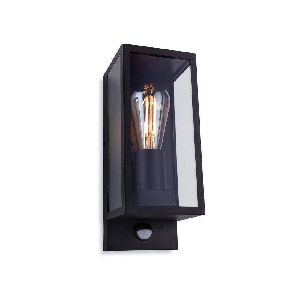 Dallas Wall Light with PIR in Black