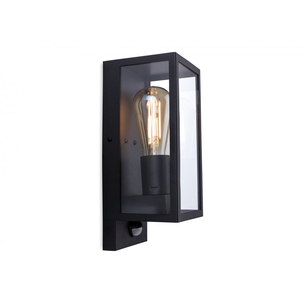 Dallas Wall Light with PIR in Black