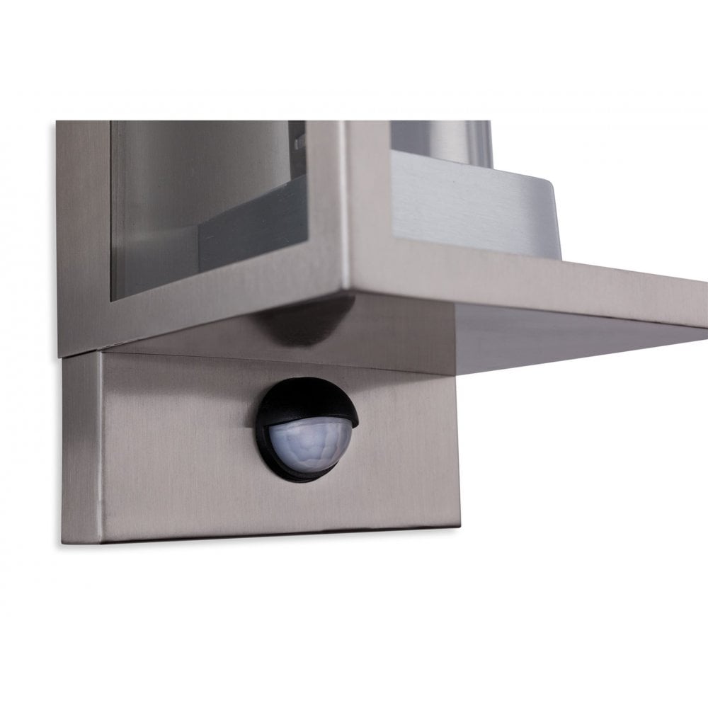 Dallas Wall Light with PIR in Stainless Steel