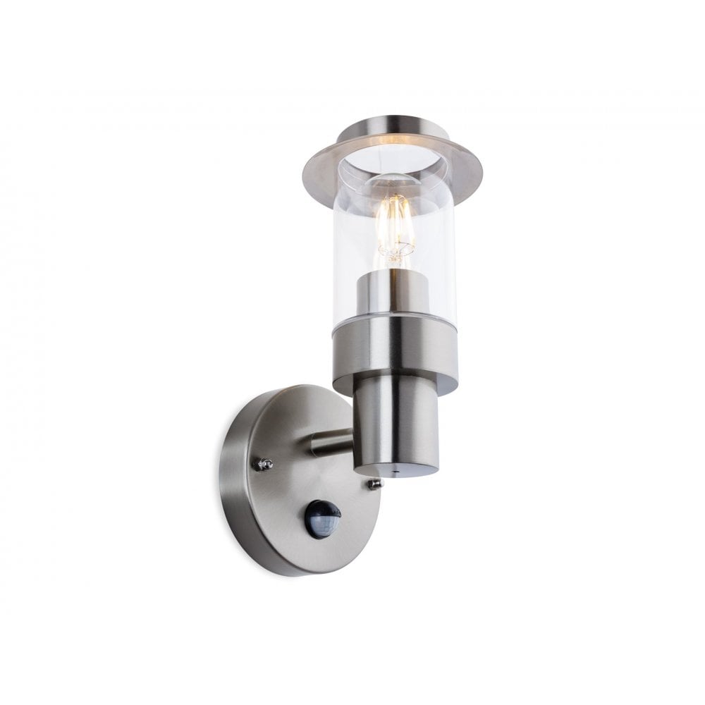 Darwin Wall Light with PIR in Stainless Steel
