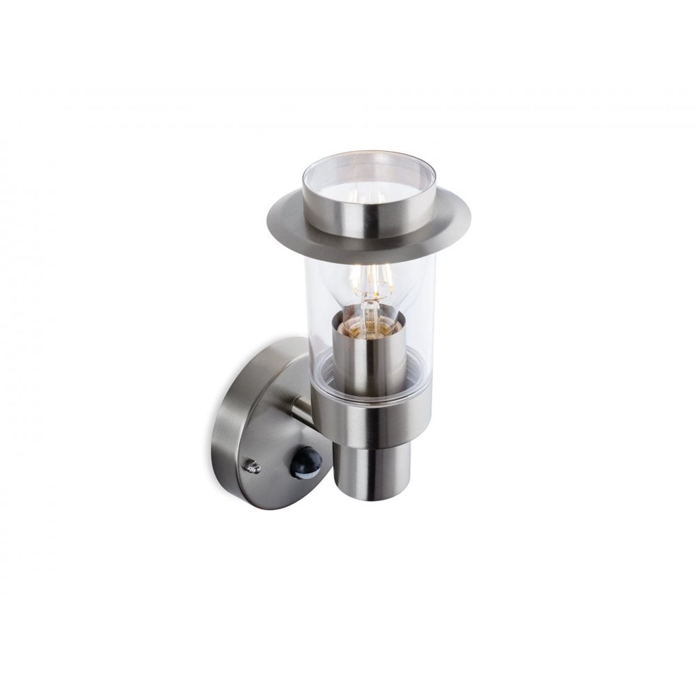Darwin Wall Light with PIR in Stainless Steel