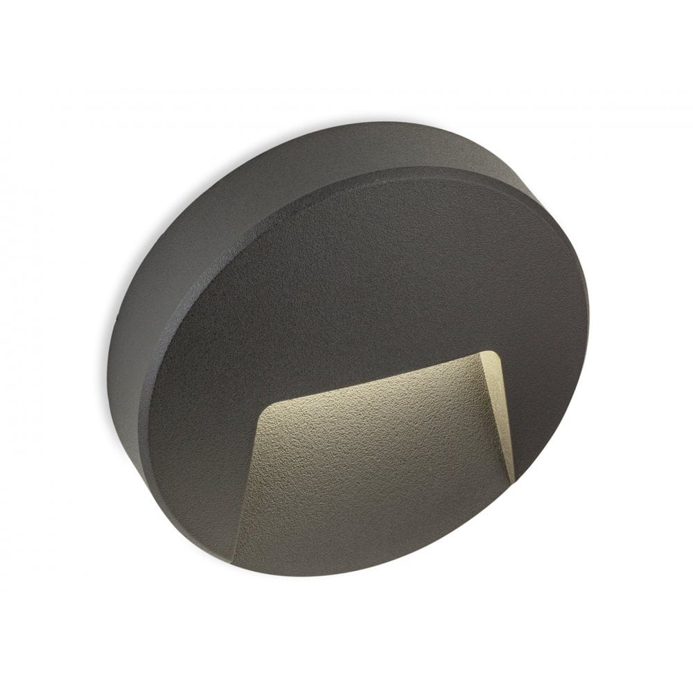 Golf LED Resin Wall & Step Light in Graphite Circular