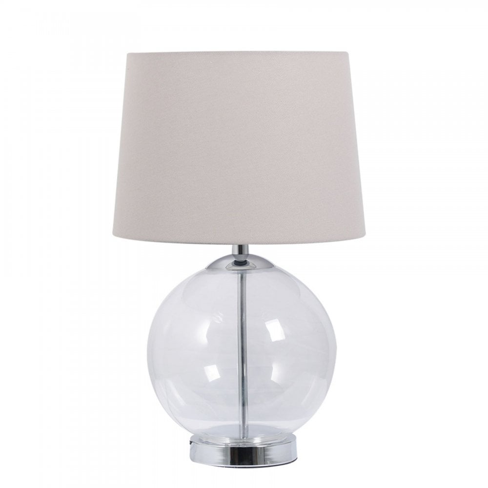 Lewis Polished Chrome & Glass Table Lamp C/W Shade
