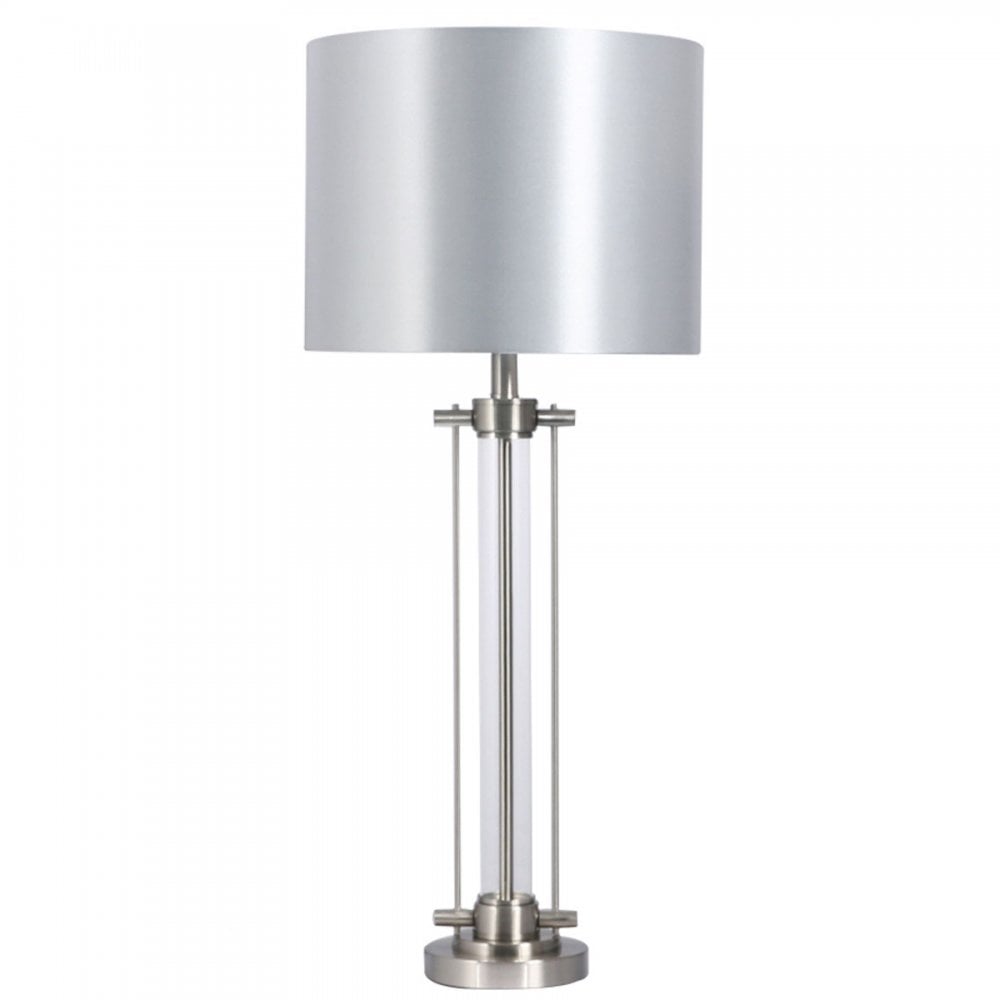 Malone Satin Chrome Table Lamp C/W Shade