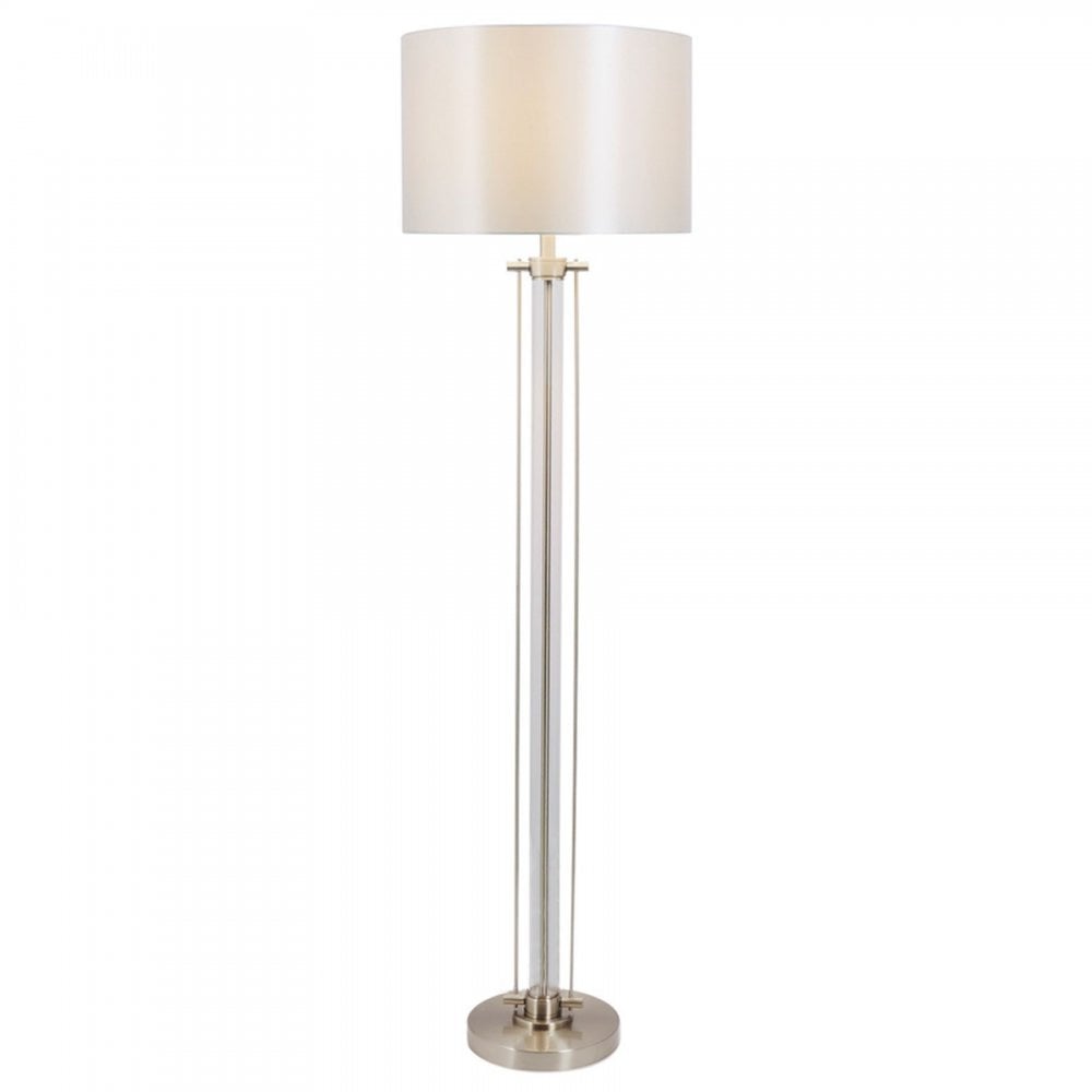 Malone Satin Chrome Floor Lamp C/W Shade