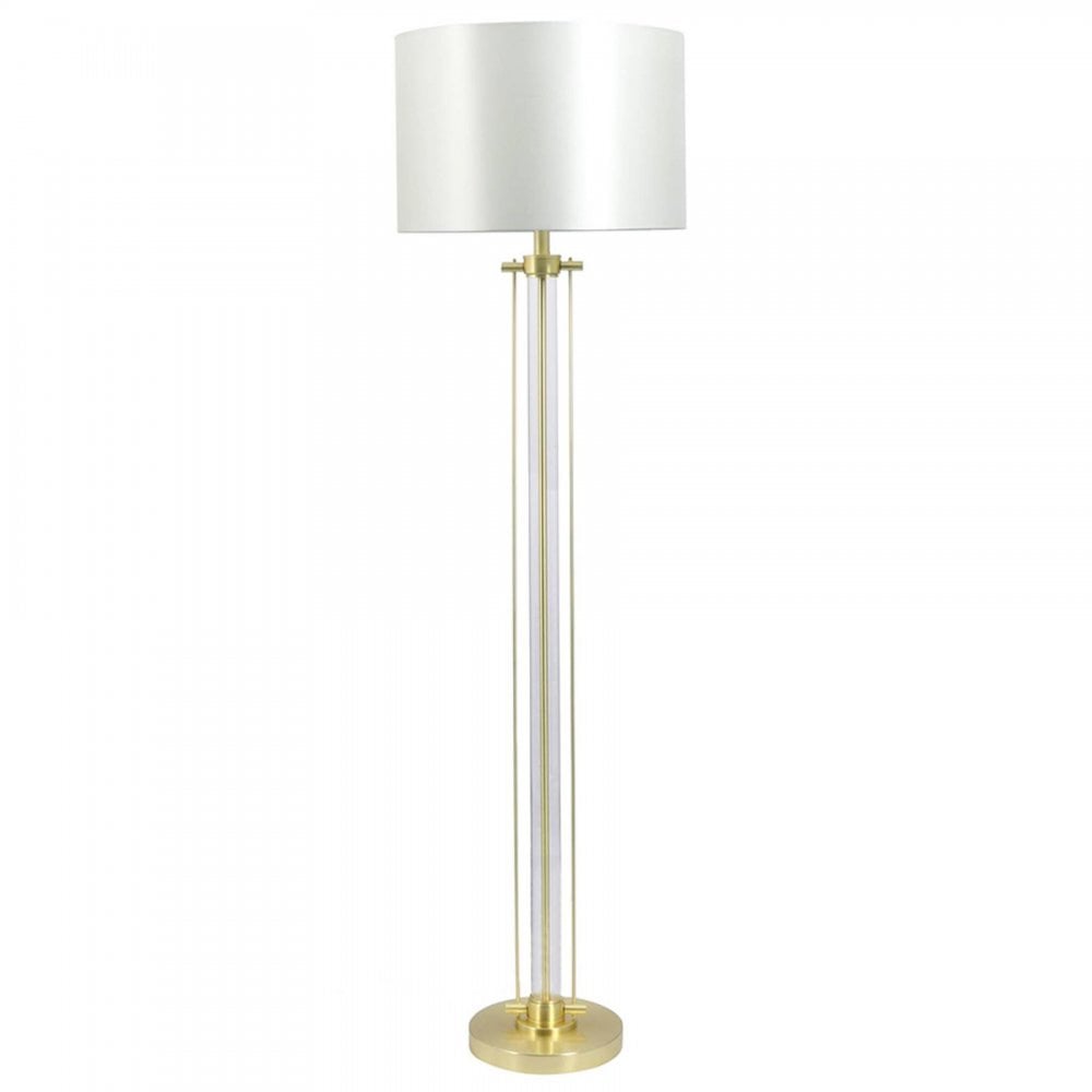 Malone Satin Brass Floor Lamp C/W Shade