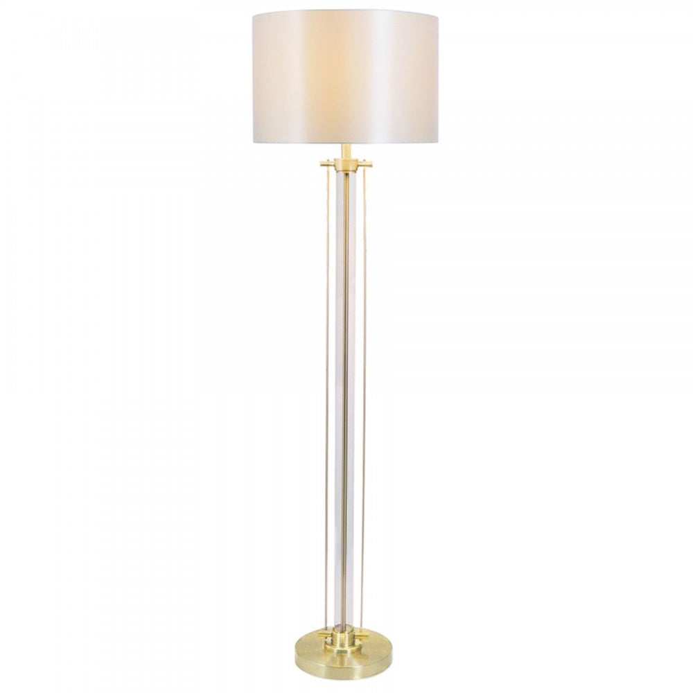 Malone Satin Brass Floor Lamp C/W Shade