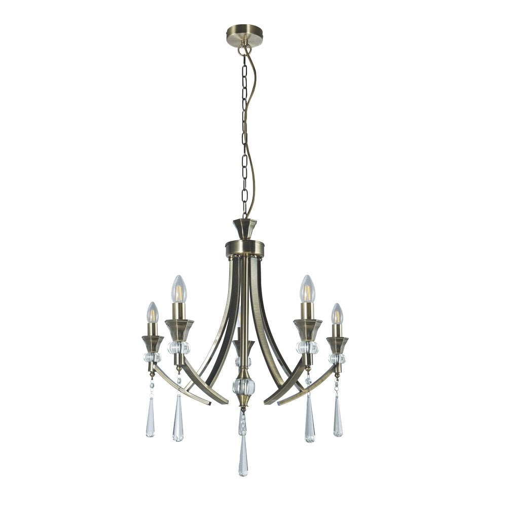 Sophia Antique Brass 5 Light Pendant