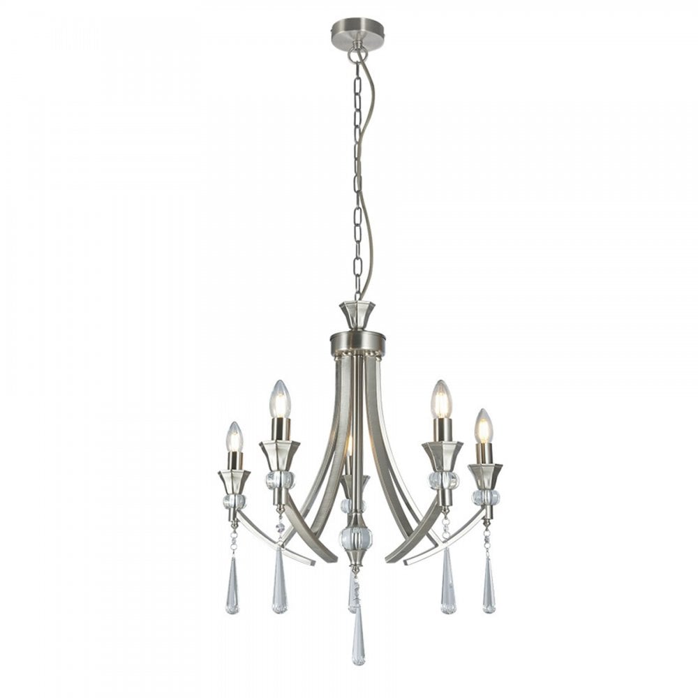 Sophia Satin Chrome 5 Light Pendant