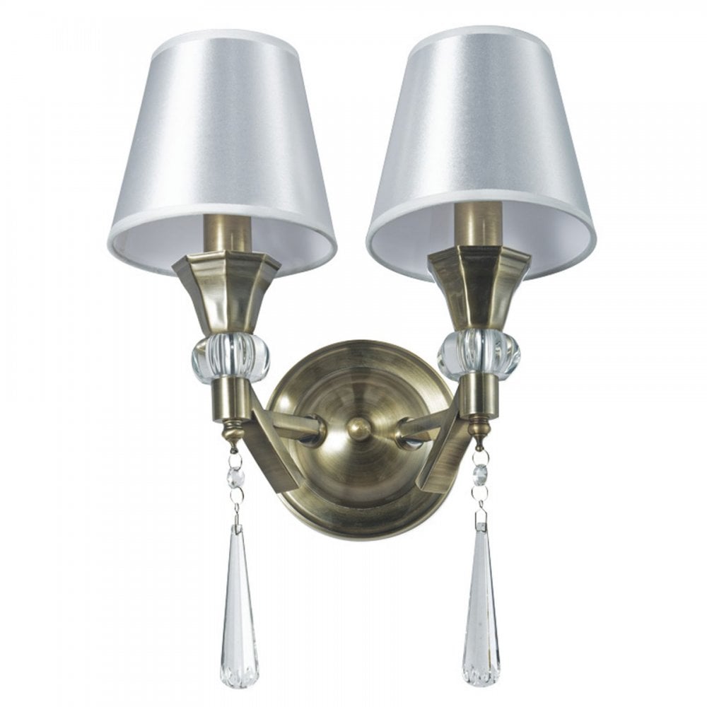 Sophia Antique Brass Crystal Wall Light