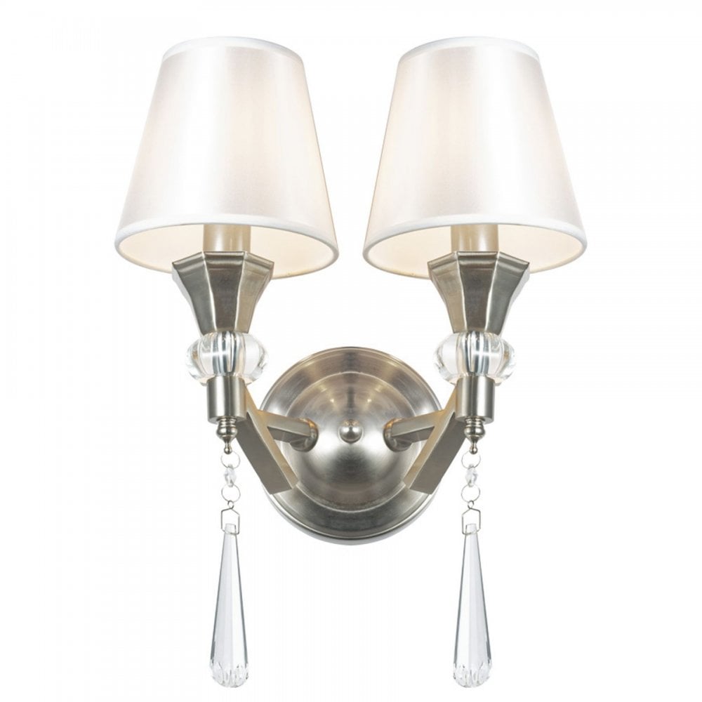 Sophia Satin Chrome Crystal Wall Light
