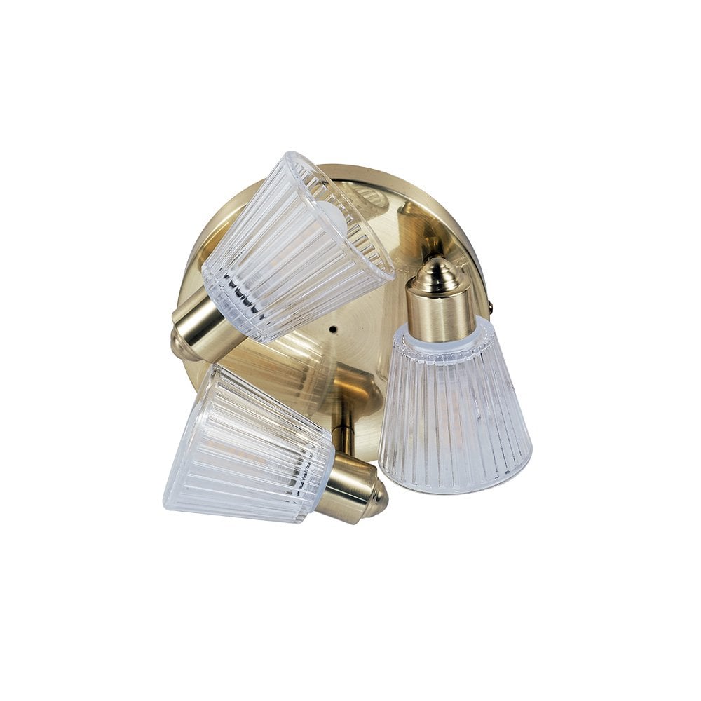 Gatsby 3 Light Satin Brass Bathroom Ceiling Light IP44
