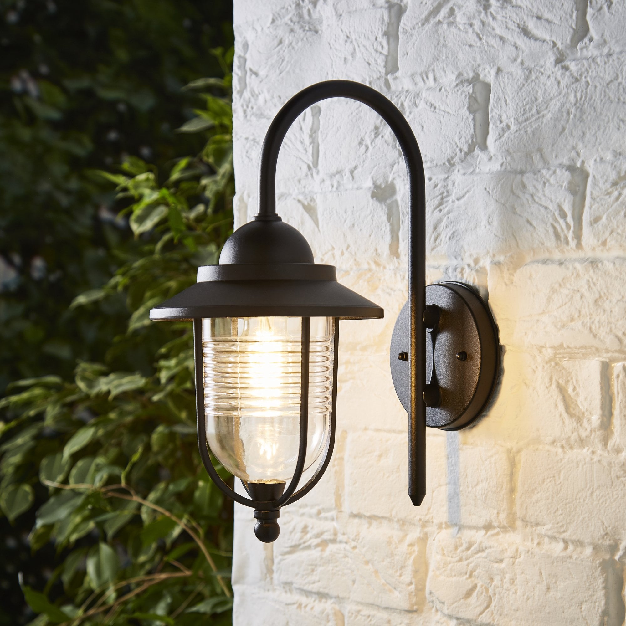 Outdoor Fishermans Wall Lantern in Black